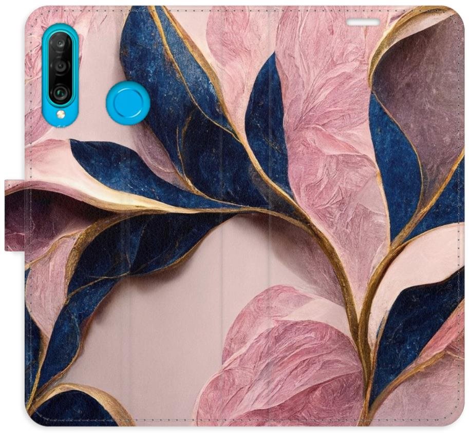 iSaprio flip puzdro Pink Leaves na Huawei P30 Lite
