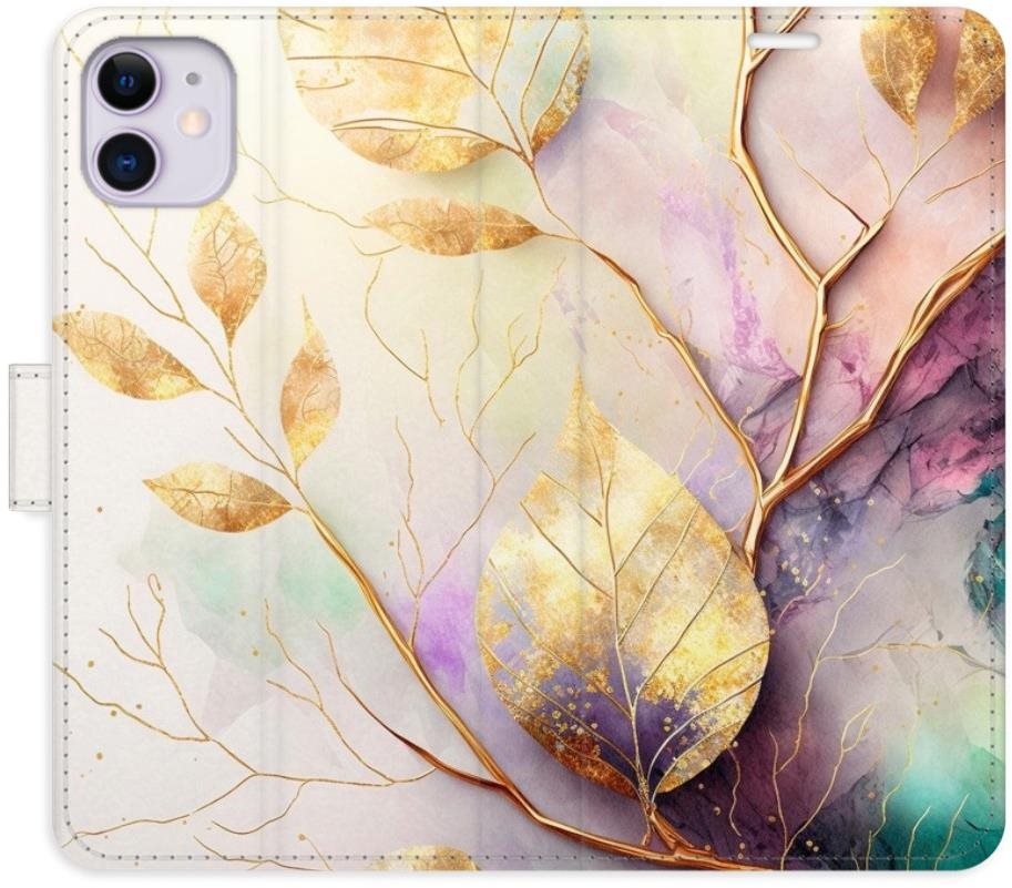 iSaprio flip puzdro Gold Leaves 02 pre iPhone 11
