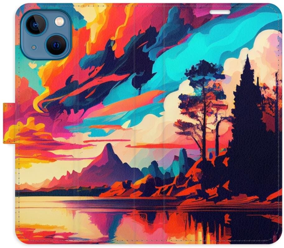 iSaprio flip puzdro Colorful Mountains 02 pre iPhone 13