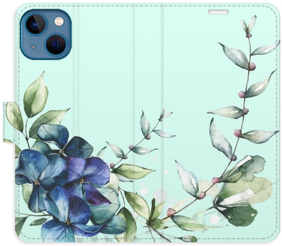 iSaprio flip puzdro Blue Flowers pre iPhone 13