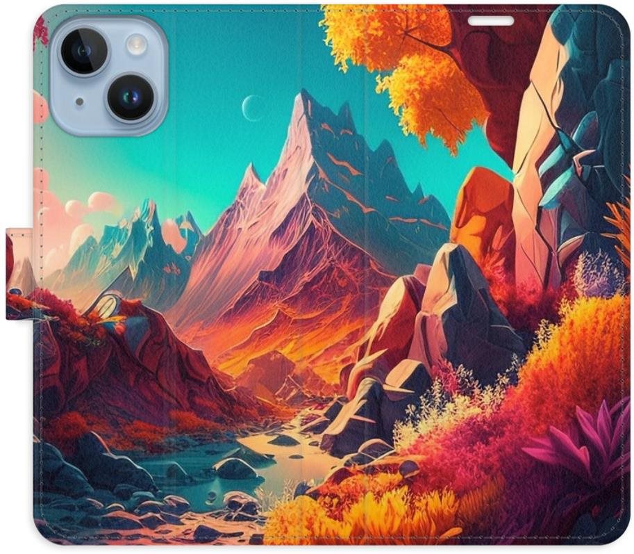 iSaprio flip puzdro Colorful Mountains pre iPhone 14