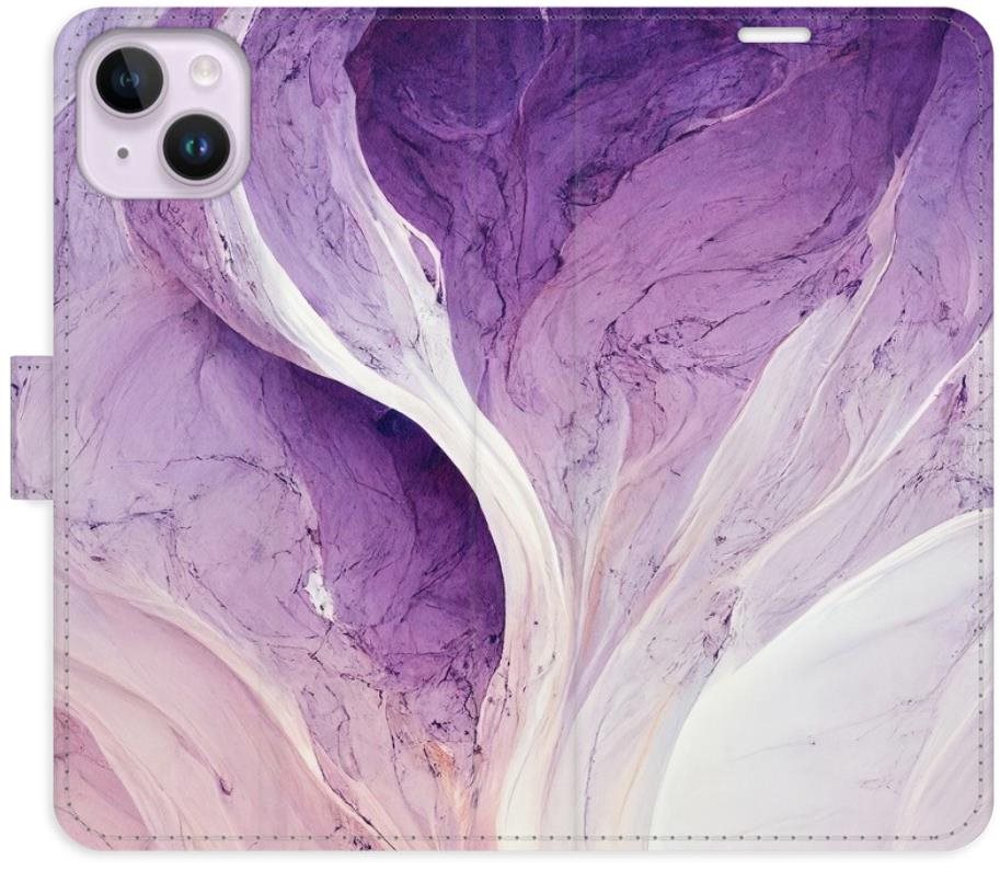 iSaprio flip puzdro Purple Paint na iPhone 14 Plus