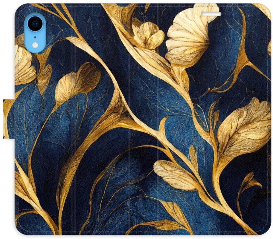 iSaprio flip puzdro GoldBlue na iPhone XR