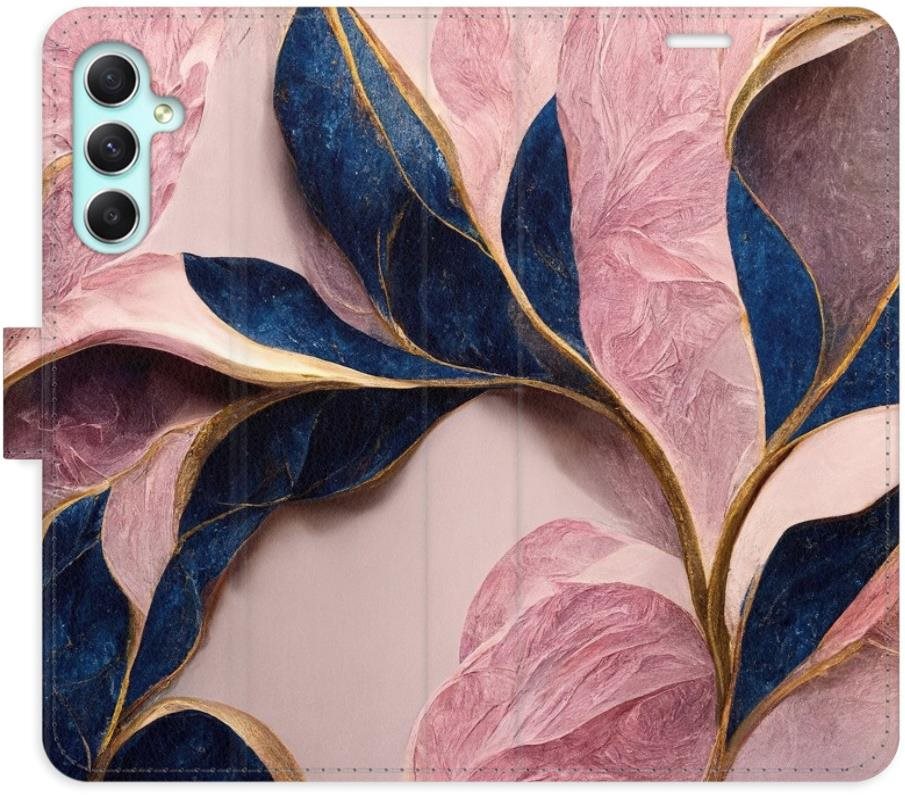 iSaprio flip puzdro Pink Leaves pre Samsung Galaxy A34 5G