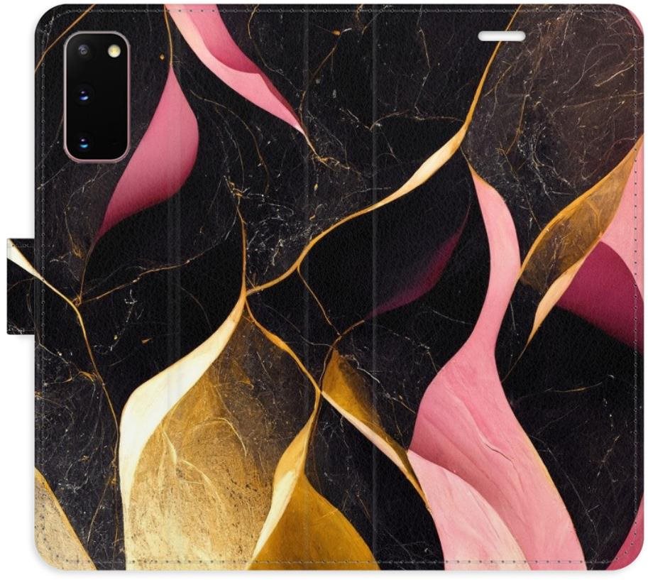iSaprio flip puzdro Gold Pink Marble 02 na Samsung Galaxy S20