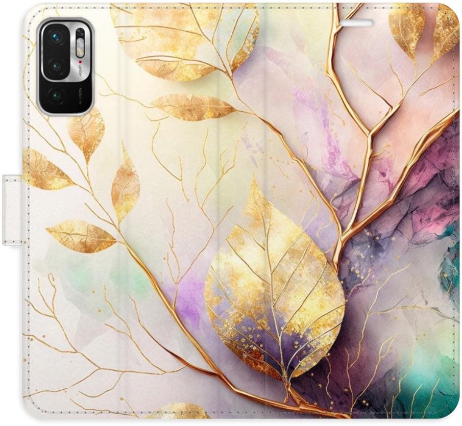 iSaprio flip puzdro Gold Leaves 02 pre Xiaomi Redmi Note 10 5G