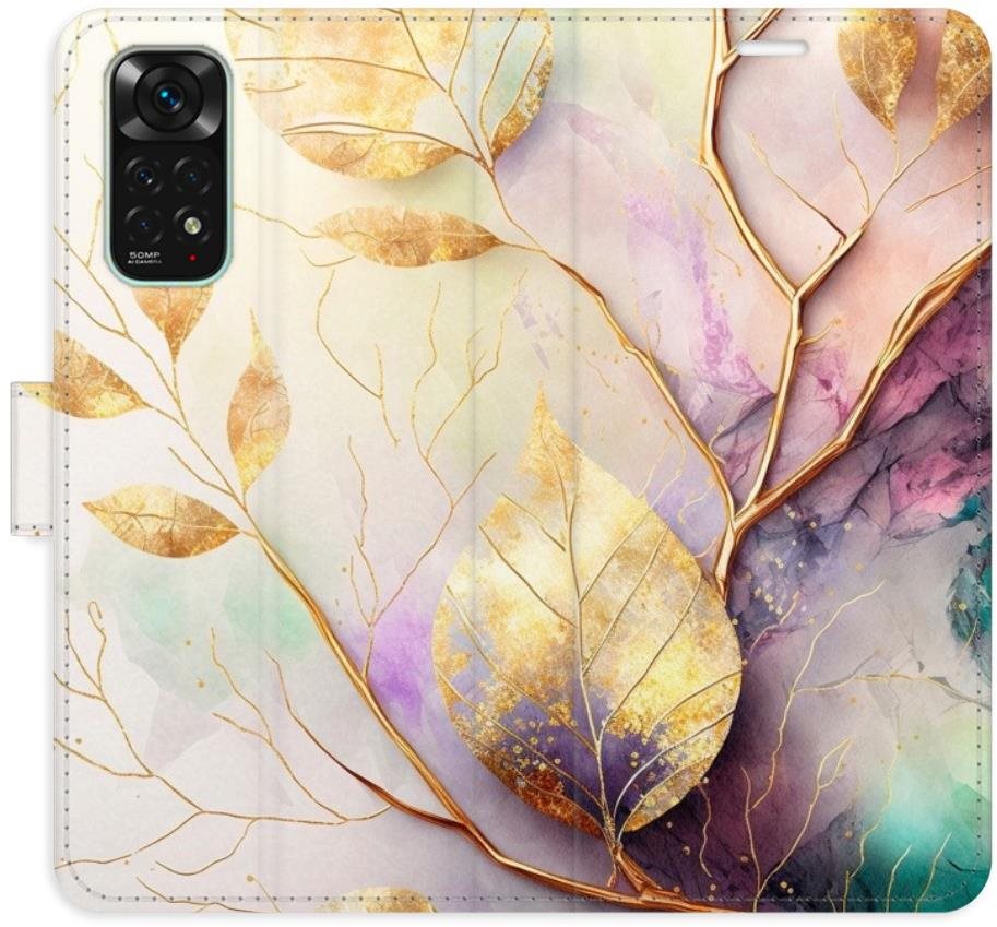 iSaprio flip puzdro Gold Leaves 02 na Xiaomi Redmi Note 11/Note 11S