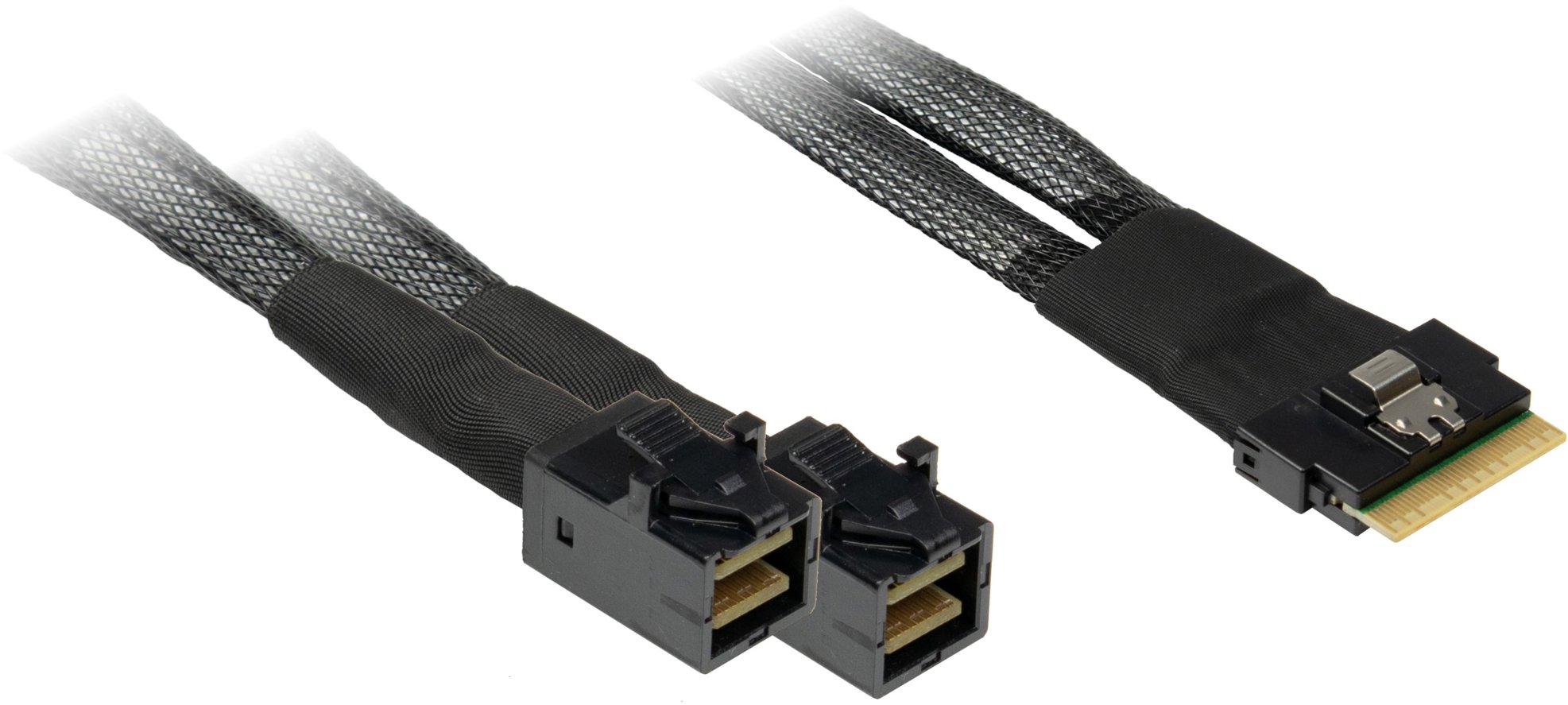 Intertech (SFF-8654 8i) Slim SAS na 2× (SFF-8643) Mini-SAS HD, 0,75 m