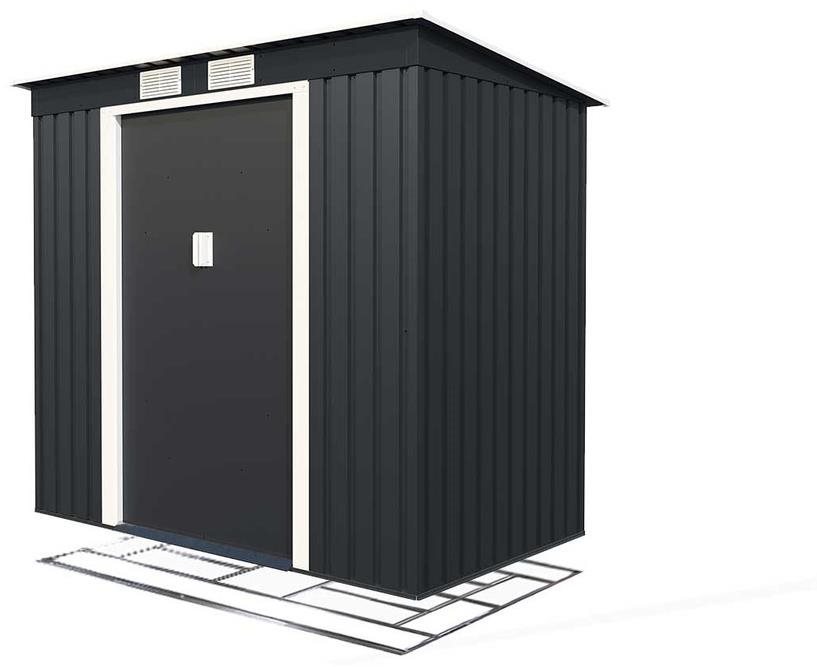 IWHome Domček záhradný ZEUS 2A 2,43 m2 antracit + podlahová konštrukcia ZEUS 2A