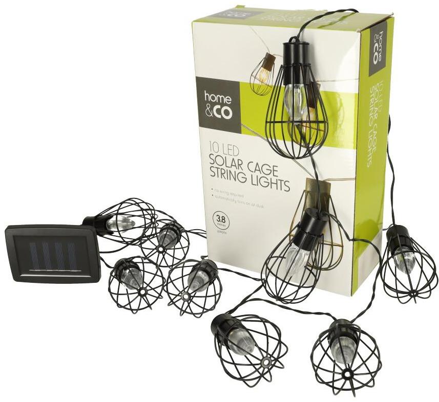 Ikonka MG Garland Solárna reťaz 10 LED, 3,8 m, čierna
