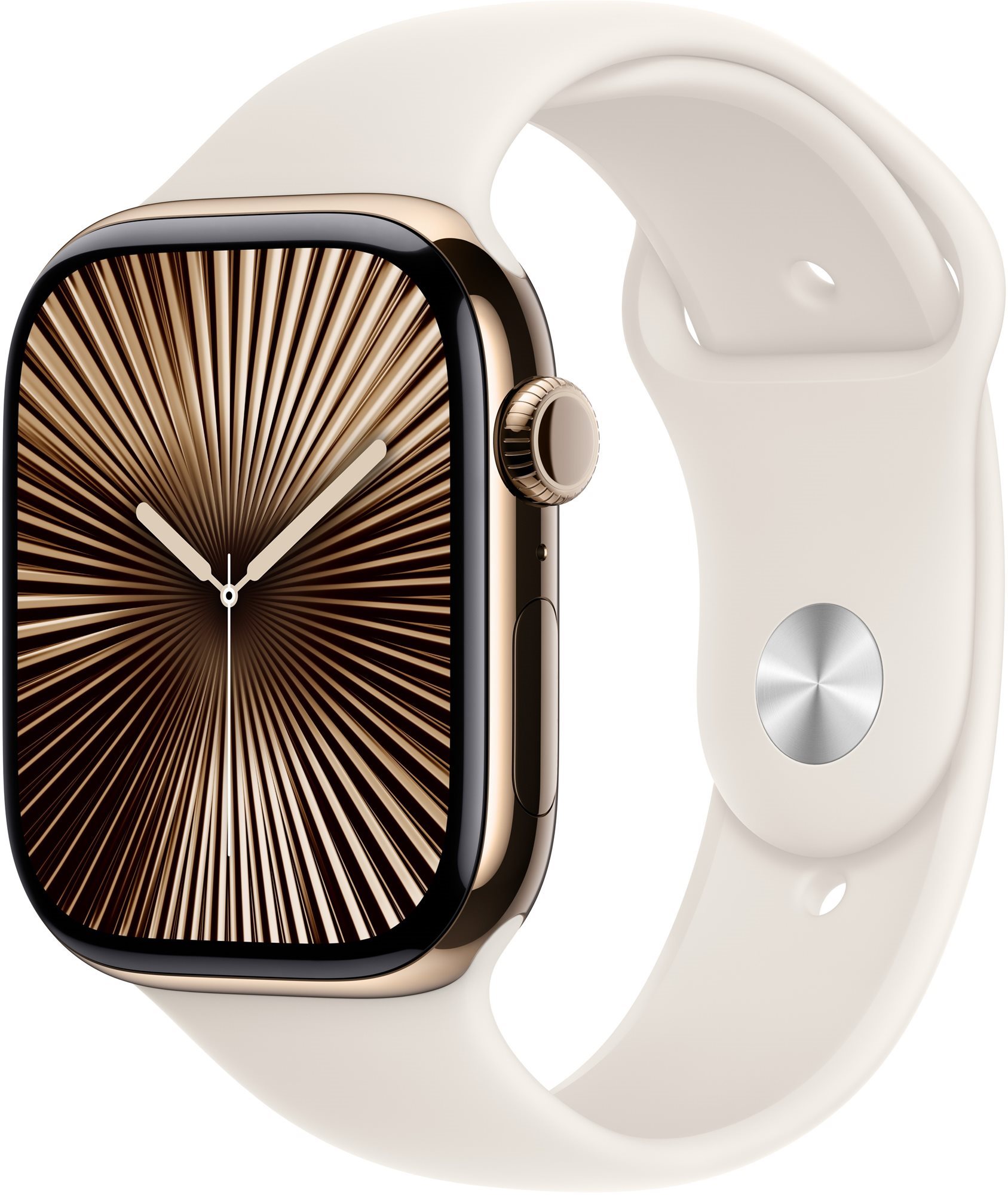Apple Watch Series 10 42 mm Cellular Gold Titanium Case with Starlight Šport Band – M/L