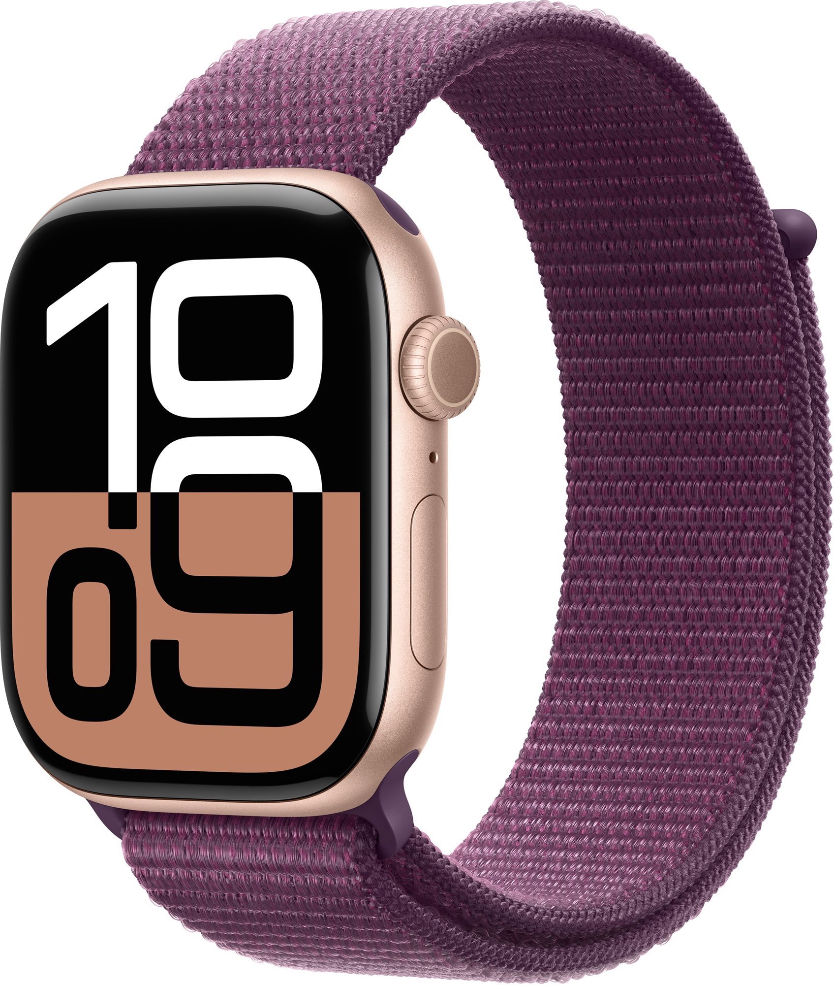 Apple Watch Series 10 46 mm Cellular Ružovo zlatý hliník so slivkovým prevliekacím remienkom