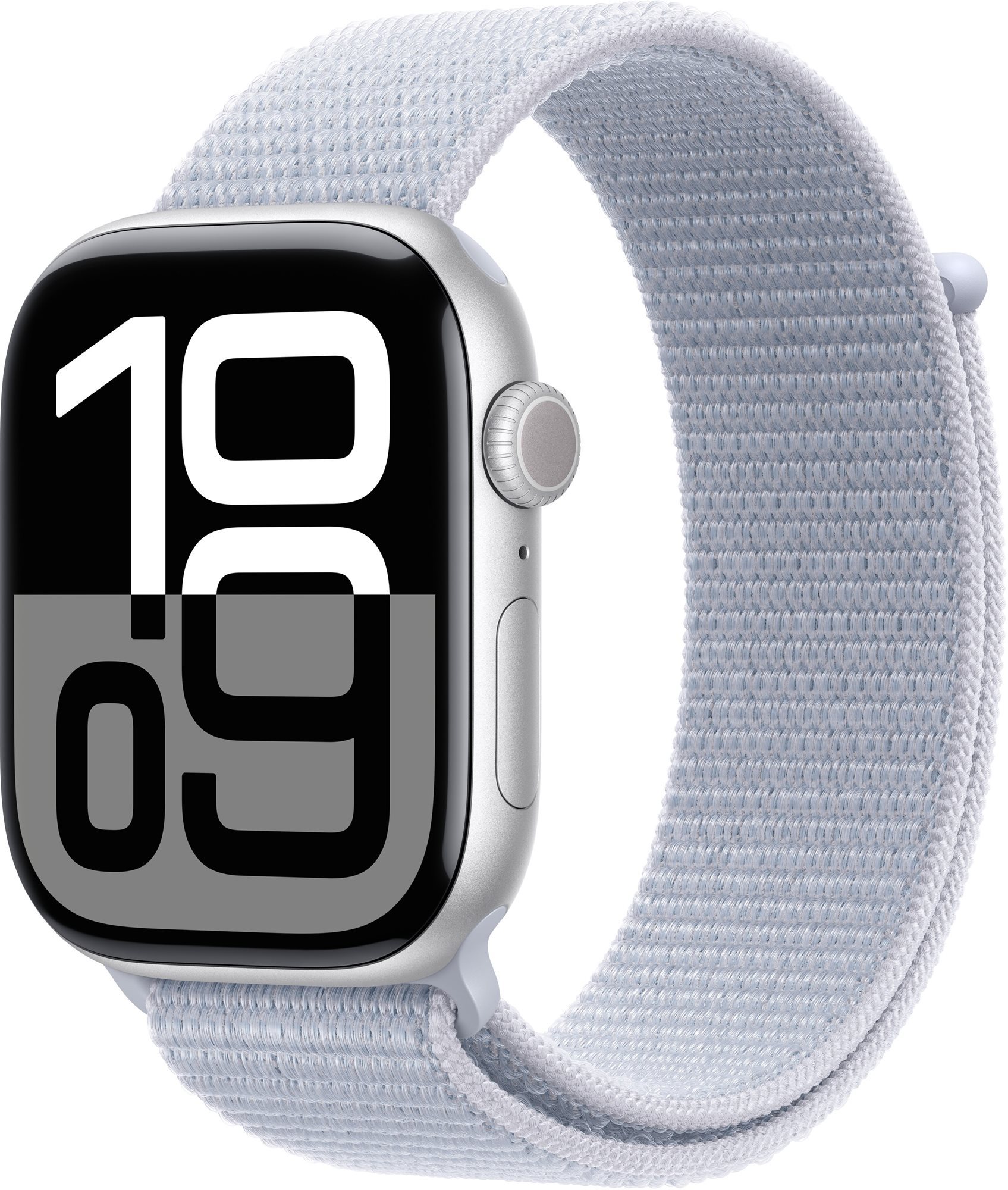 Apple Watch Series 10 46 mm Strieborný hliník s nebovo modrým prevliekacím remienkom