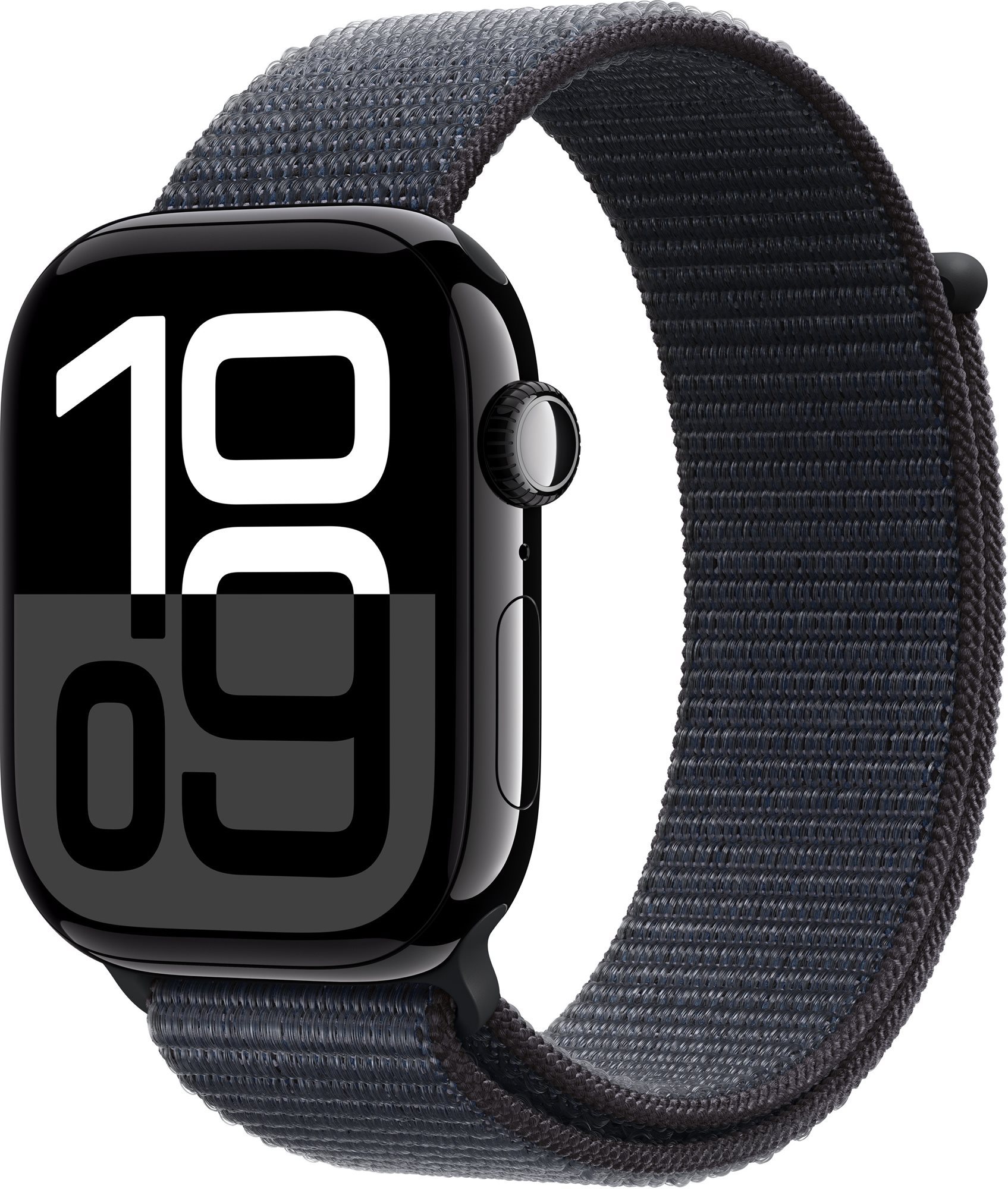 Apple Watch Series 10 46 mm Klavírne čierny hliník s atramentovo fialovým prevliekacím remienkom