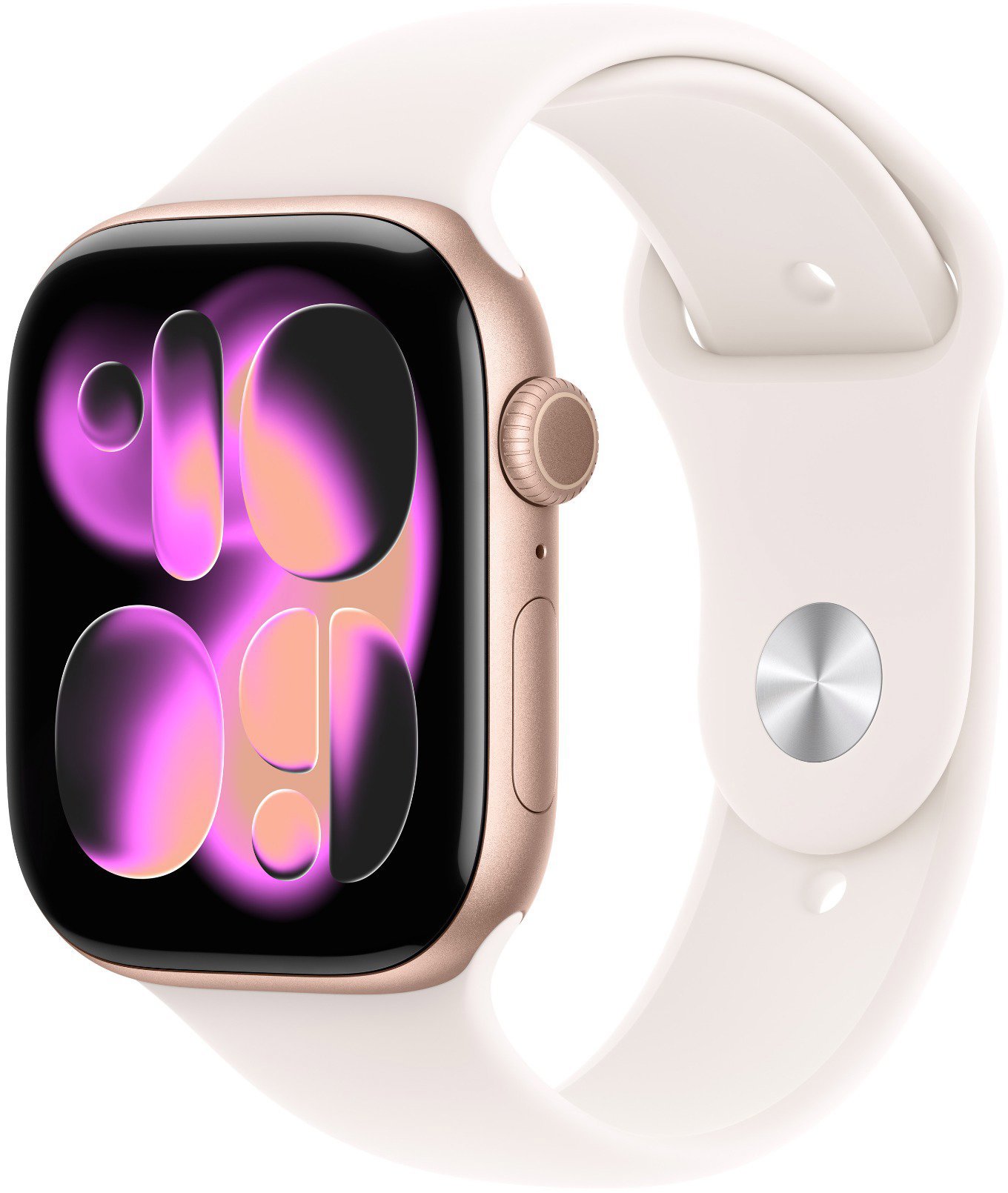 Apple Watch Series 11 Cellular 42 mm Ružový zlatý hliník so svetlo červeným športovým remienkom – M/