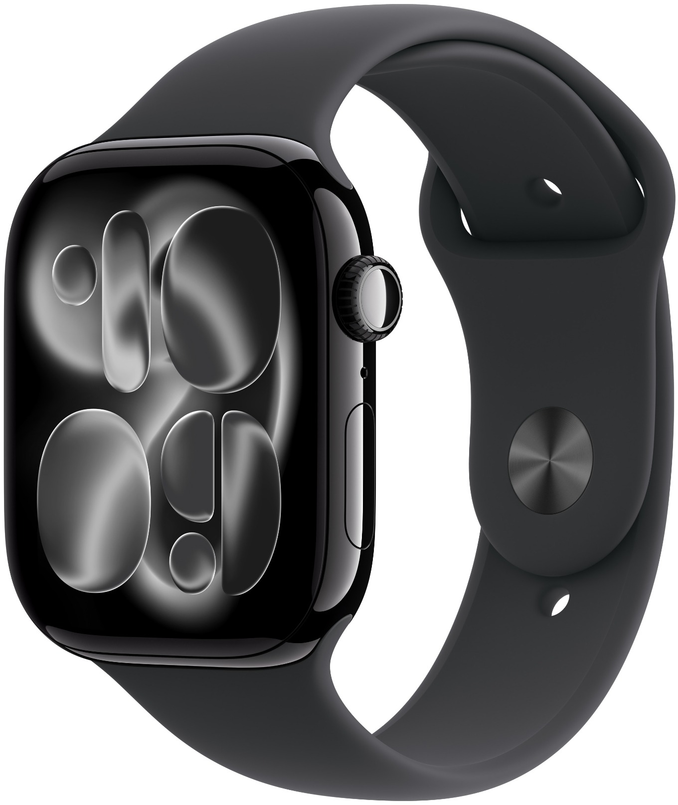 Apple Watch Series 11 42 mm Klavírny čierny hliník s čiernym športovým remienkom – S/M
