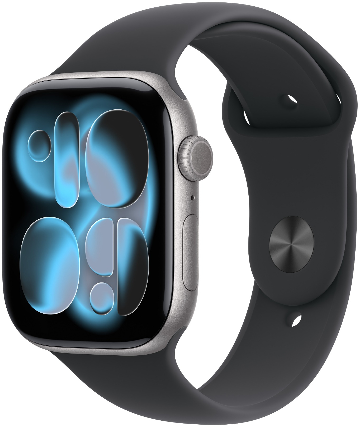 Apple Watch Series 11 42 mm Kozmický sivý hliník s čiernym športovým remienkom – M/L
