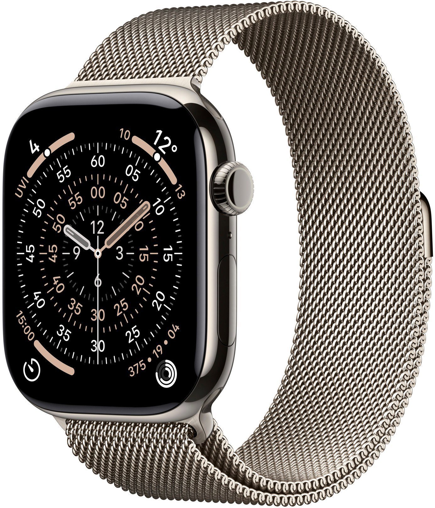 Apple Watch Series 11 Cellular 46 mm Prírodný titán s prírodným milánskym ťahom – M/L