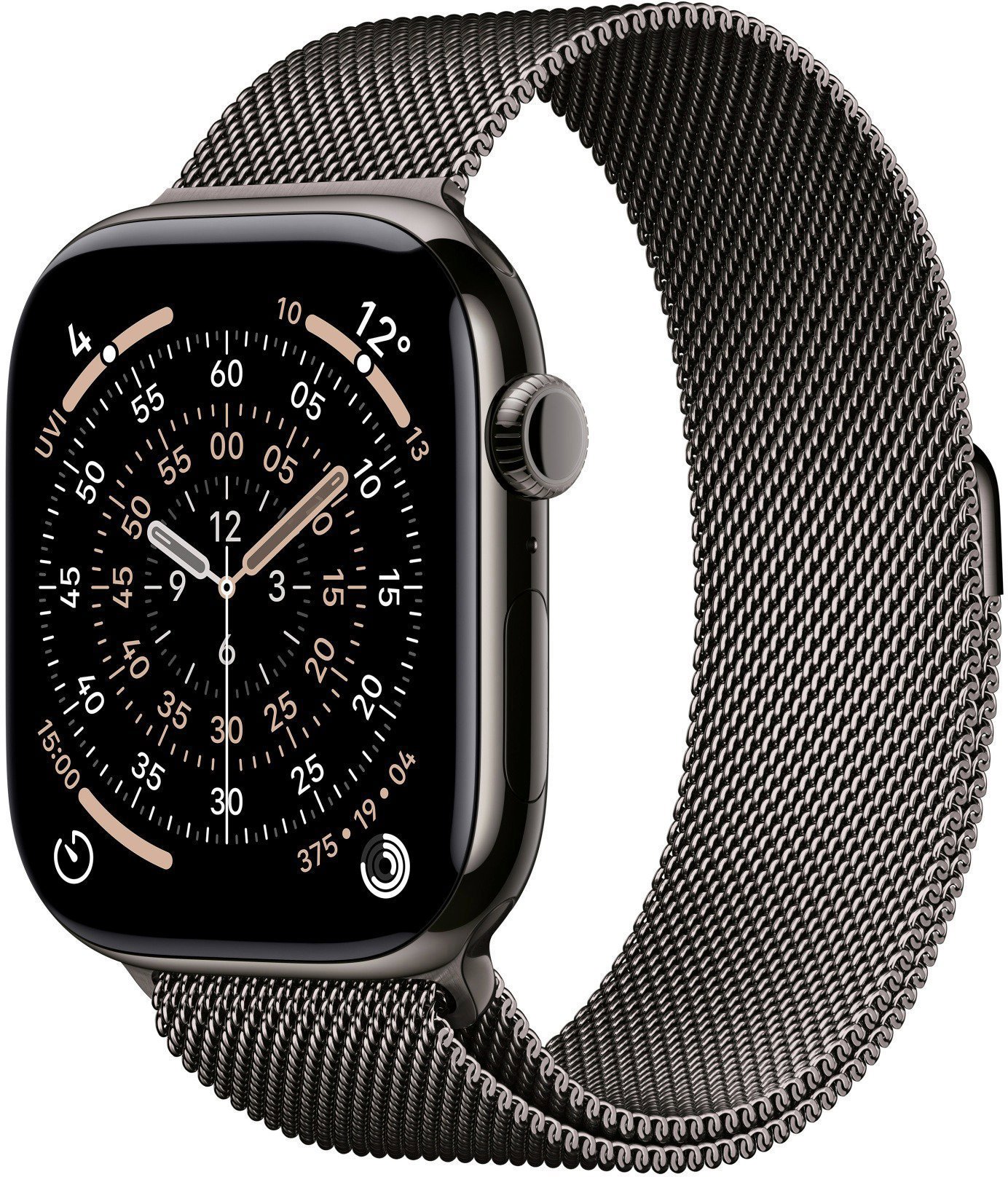 Apple Watch Series 11 Cellular 46 mm Bridlicový sivý titán s bridlicovo sivým milánskym ťahom – M/L
