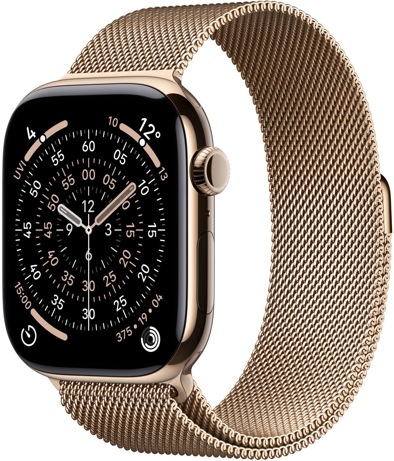 Apple Watch Series 11 Cellular 46 mm Zlatý titán so zlatým milánskym ťahom – S/M