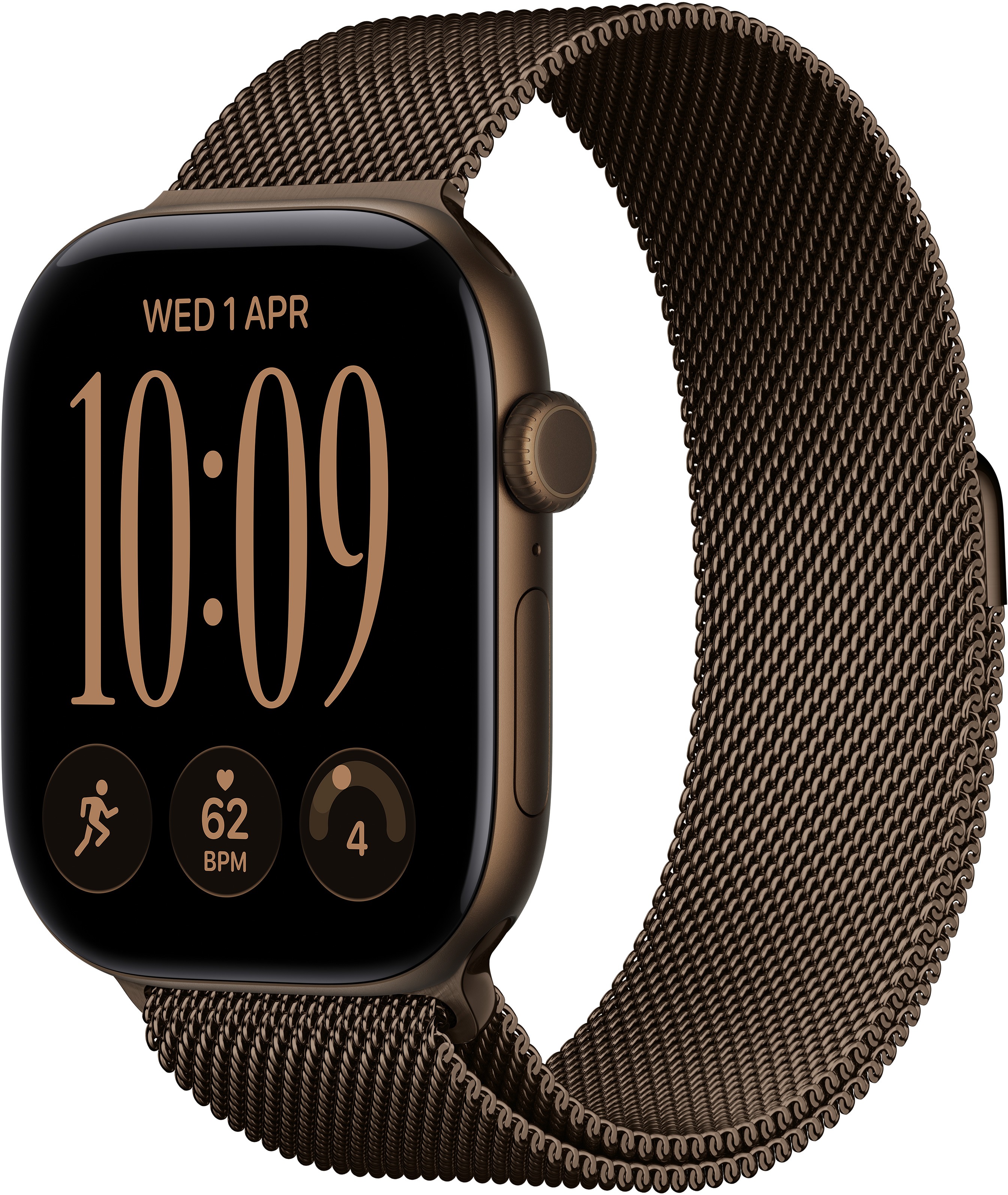 Apple Watch Series 12 46 mm Dark Bronze Aluminum with Dark Bronze Milanese Loop – M/L