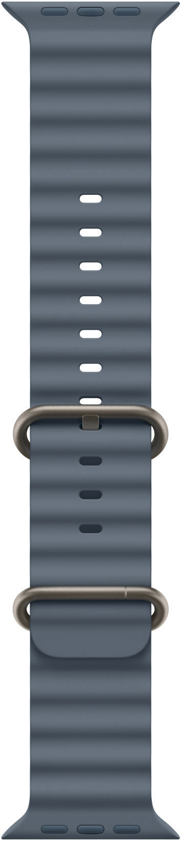 Apple Watch 49 mm oceľovo modrý Oceánsky remienok – vyhotovenie z prírodného titánu