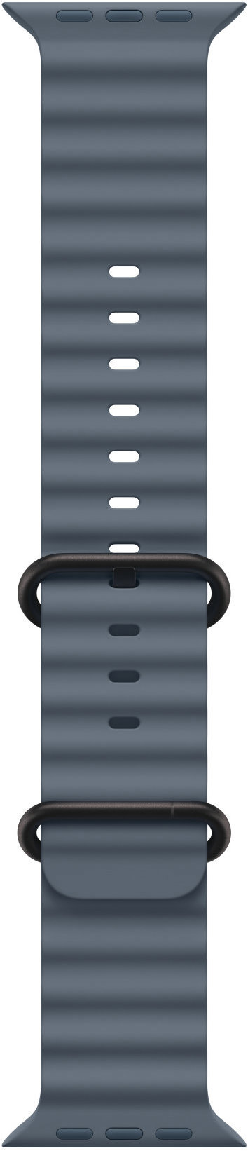 Apple Watch 49 mm oceľovo modrý Oceánsky remienok – vyhotovenie z čierneho titánu