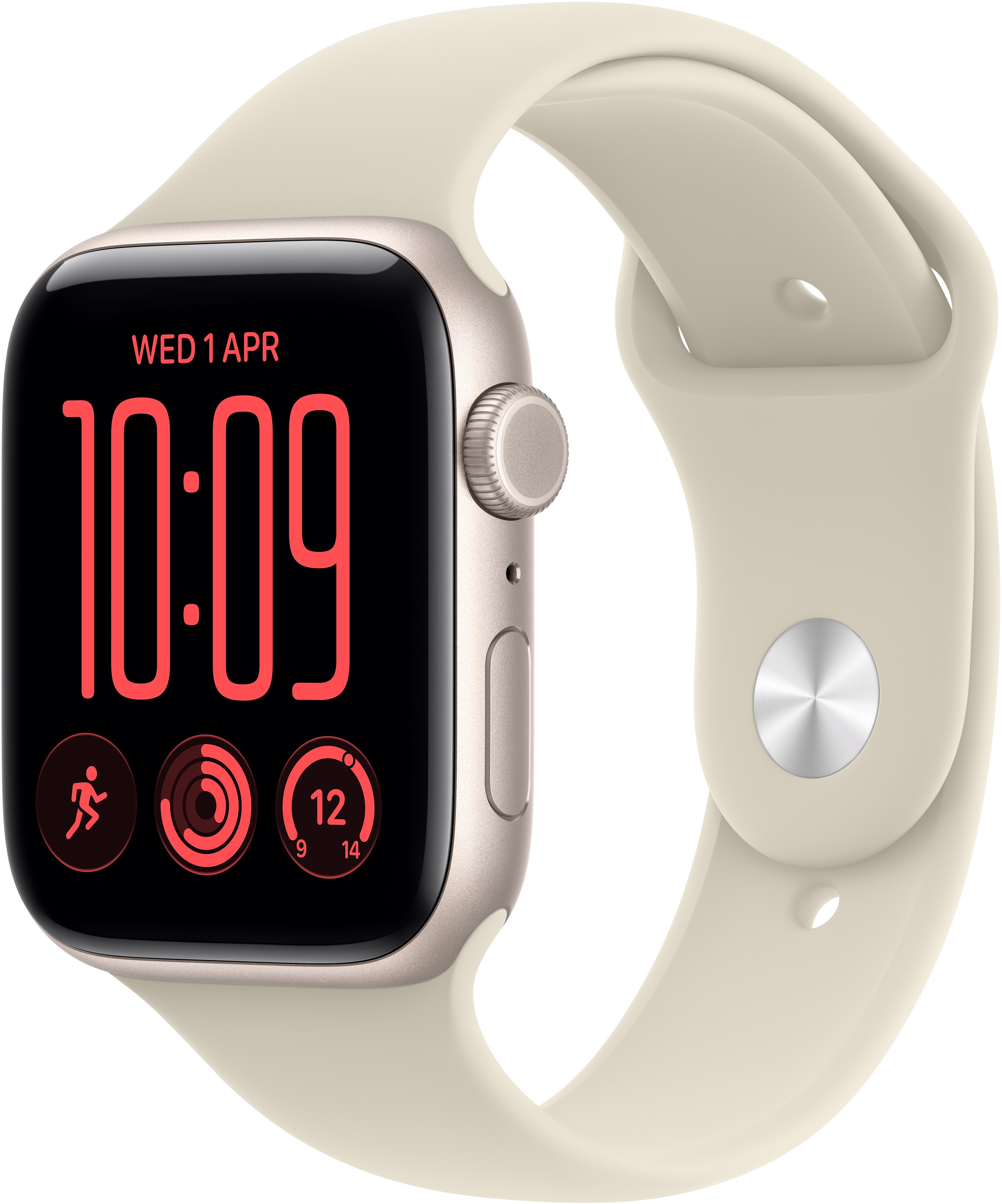 Apple Watch SE 3 Cellular 40 mm Starlight Aluminium Case with Sand Sport Band – M/L