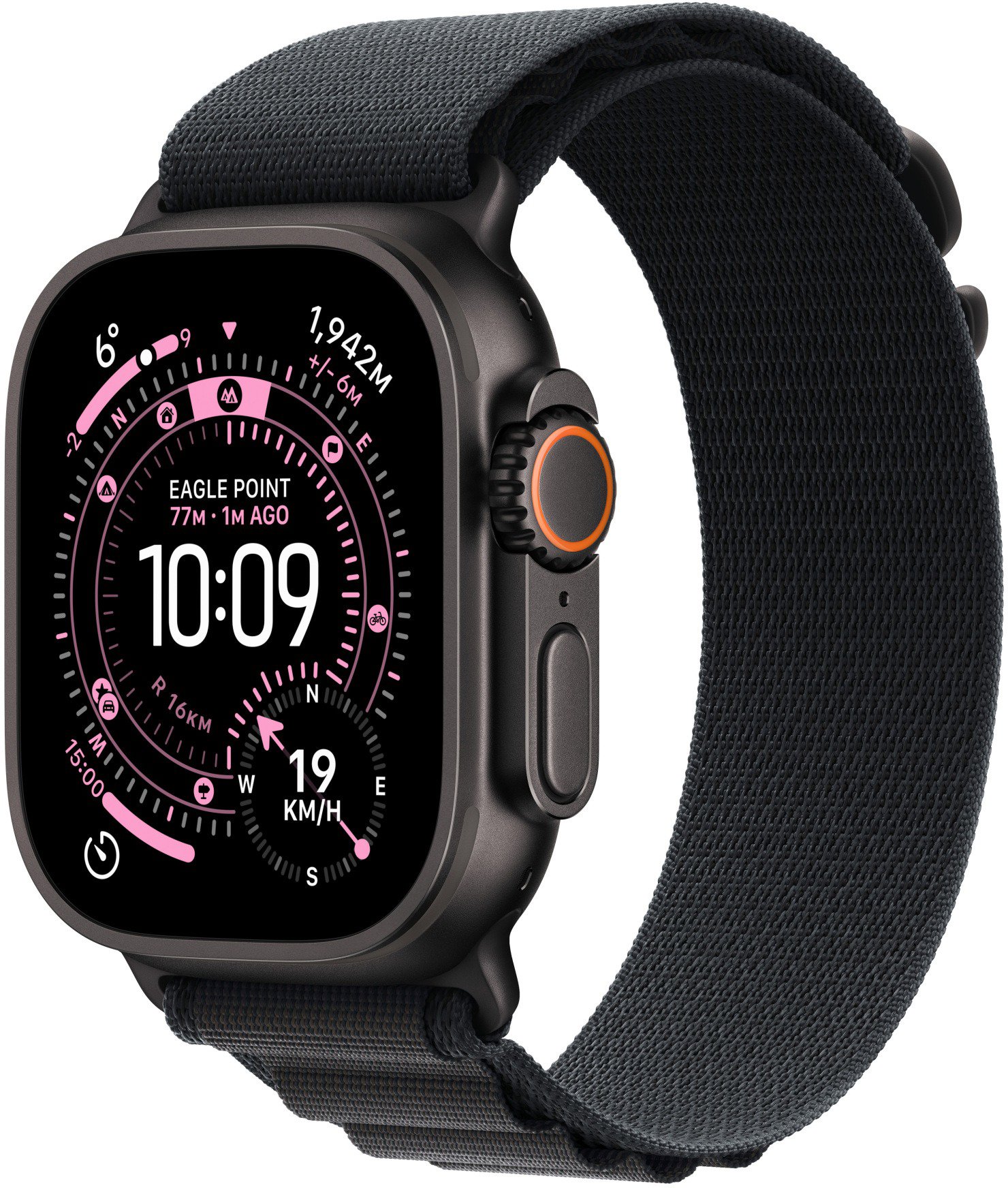 Apple Watch Ultra 3 49 mm Čierny titán s čiernym alpským ťahom – M