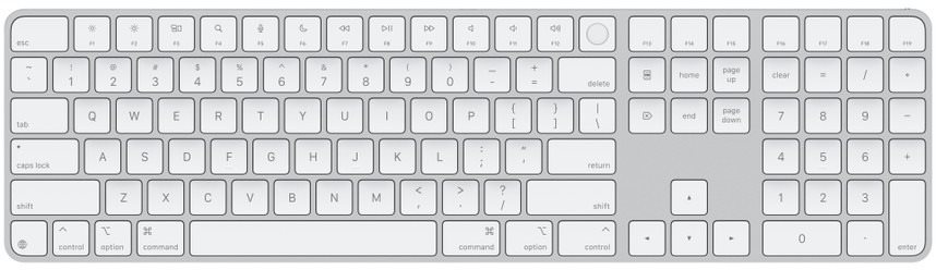 Apple Magic Keyboard 2024 s Touch ID, biele klávesy – US