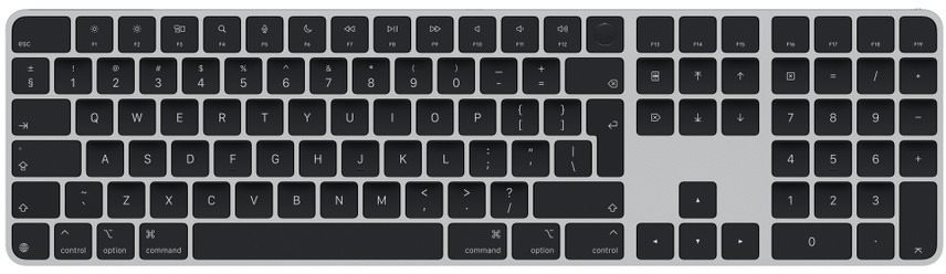 Apple Magic Keyboard 2024 s Touch ID, čierne klávesy – US Int.