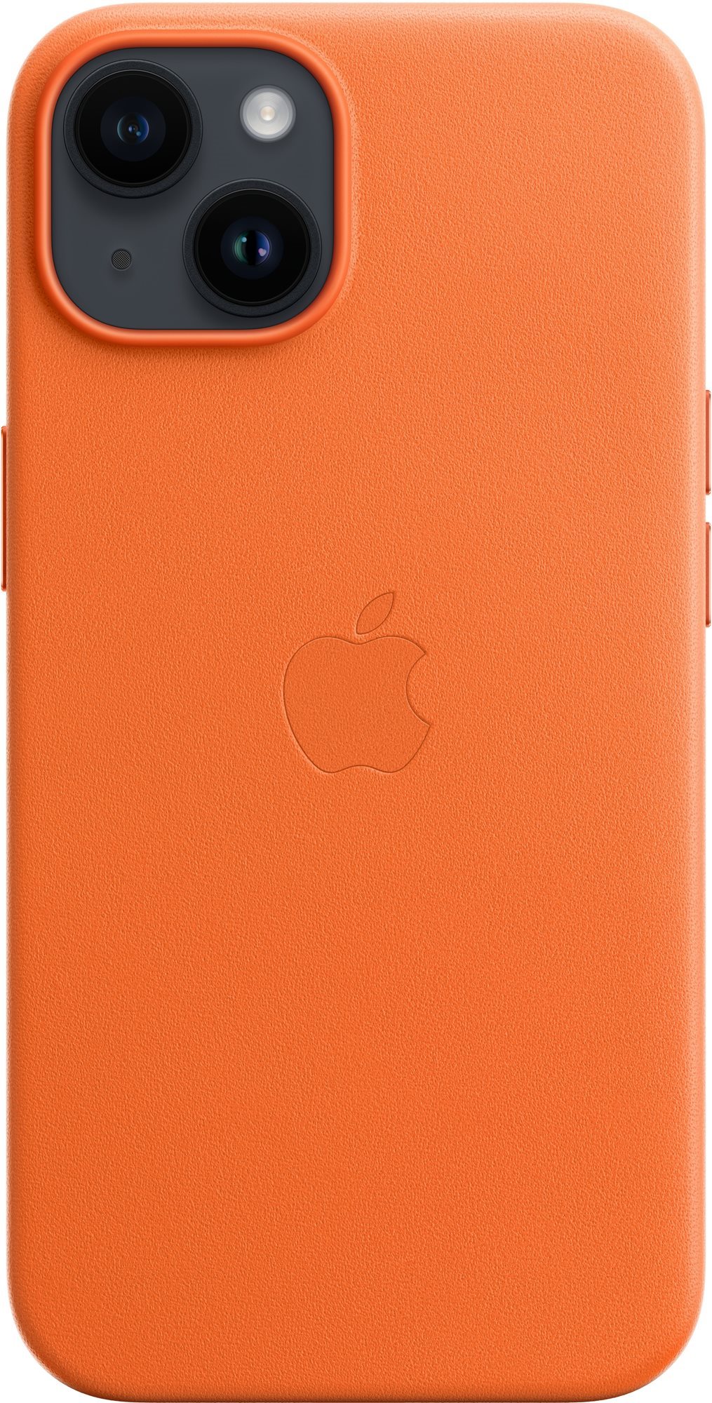 Apple iPhone 14 Kožený kryt s MagSafe oranžový