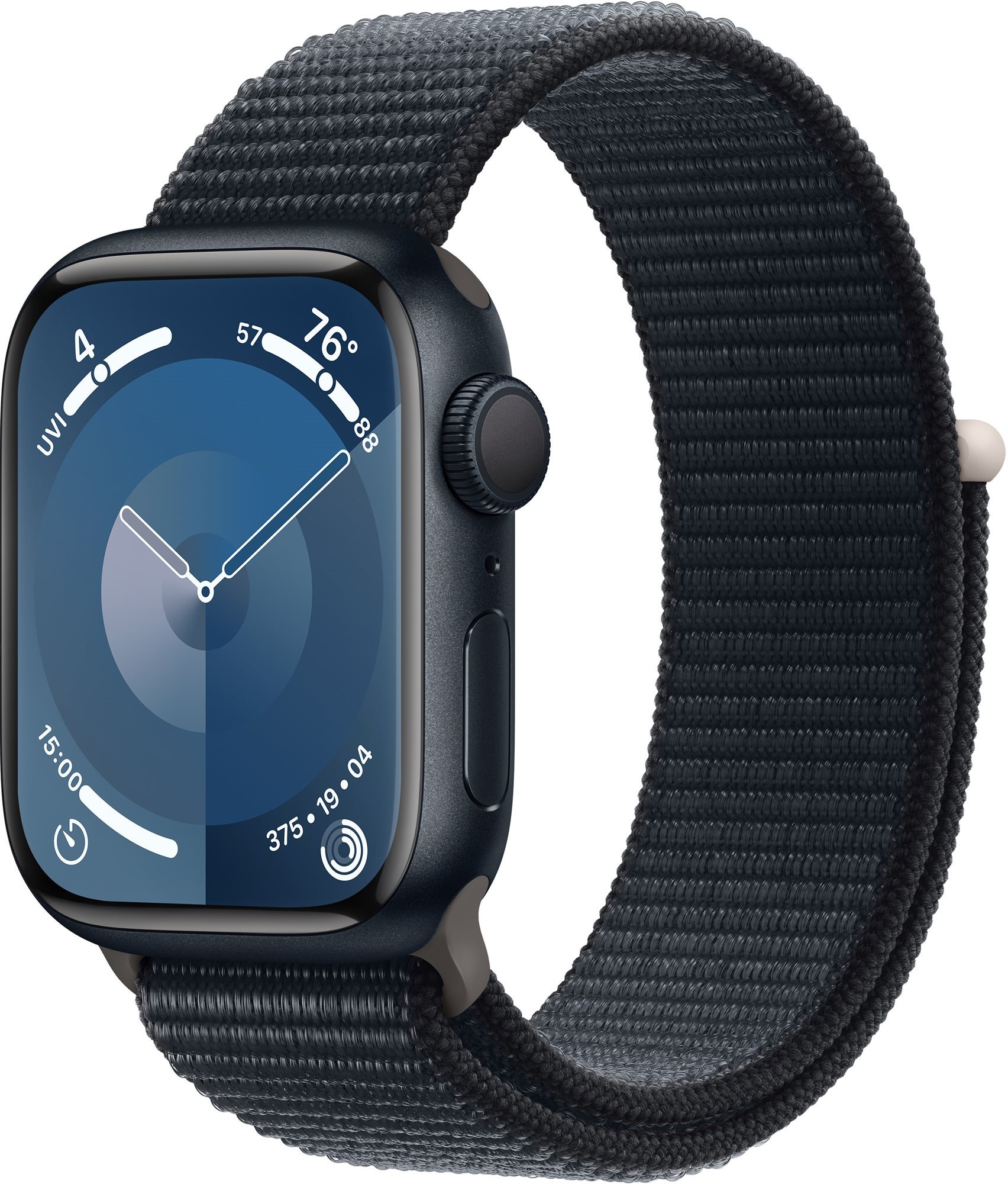 Apple Watch Series 9 41 mm Tmavo atramentový hliník s tmavo atramentovým prevliekacím športovým remienkom