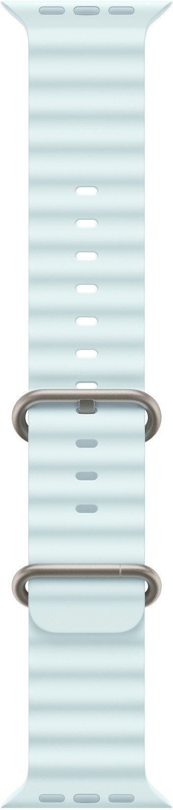 Apple Watch 49 mm ľadovo modrý Oceánsky remienok – vyhotovenie z prírodného titánu