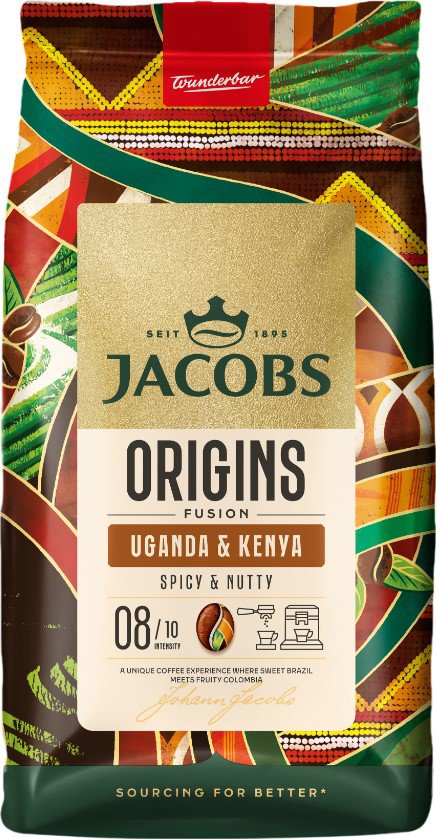 JACOBS Origins Kenya & Uganda, zrnková, 1000 g