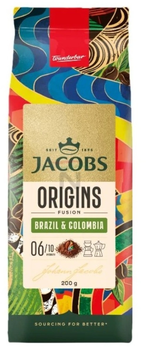 JACOBS Origins Brazil & Colombia 200 g, mletá