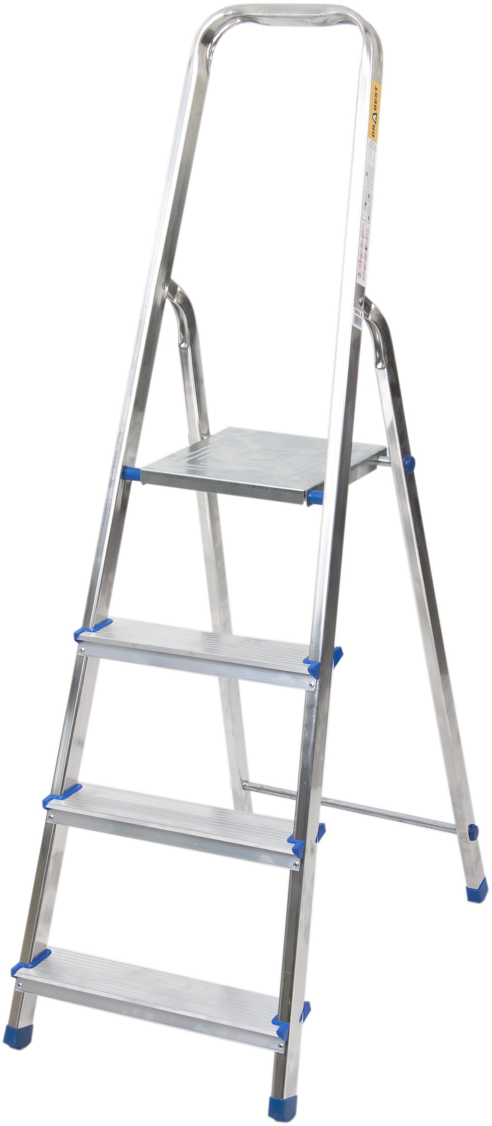 J.A.D. TOOLS Schodíky jednostranné hliníkové s držadlom, 4 priečky