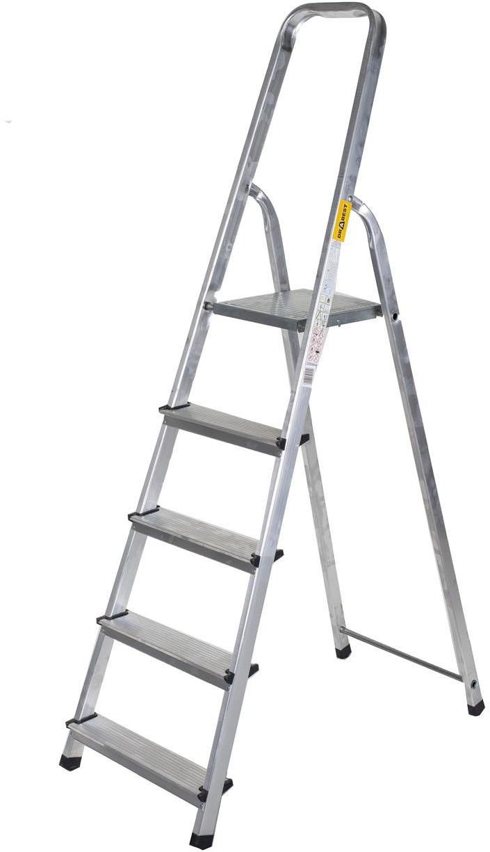 JAD TOOLS Schodíky jednostranné hliníkové s držiakom, 5 priečok