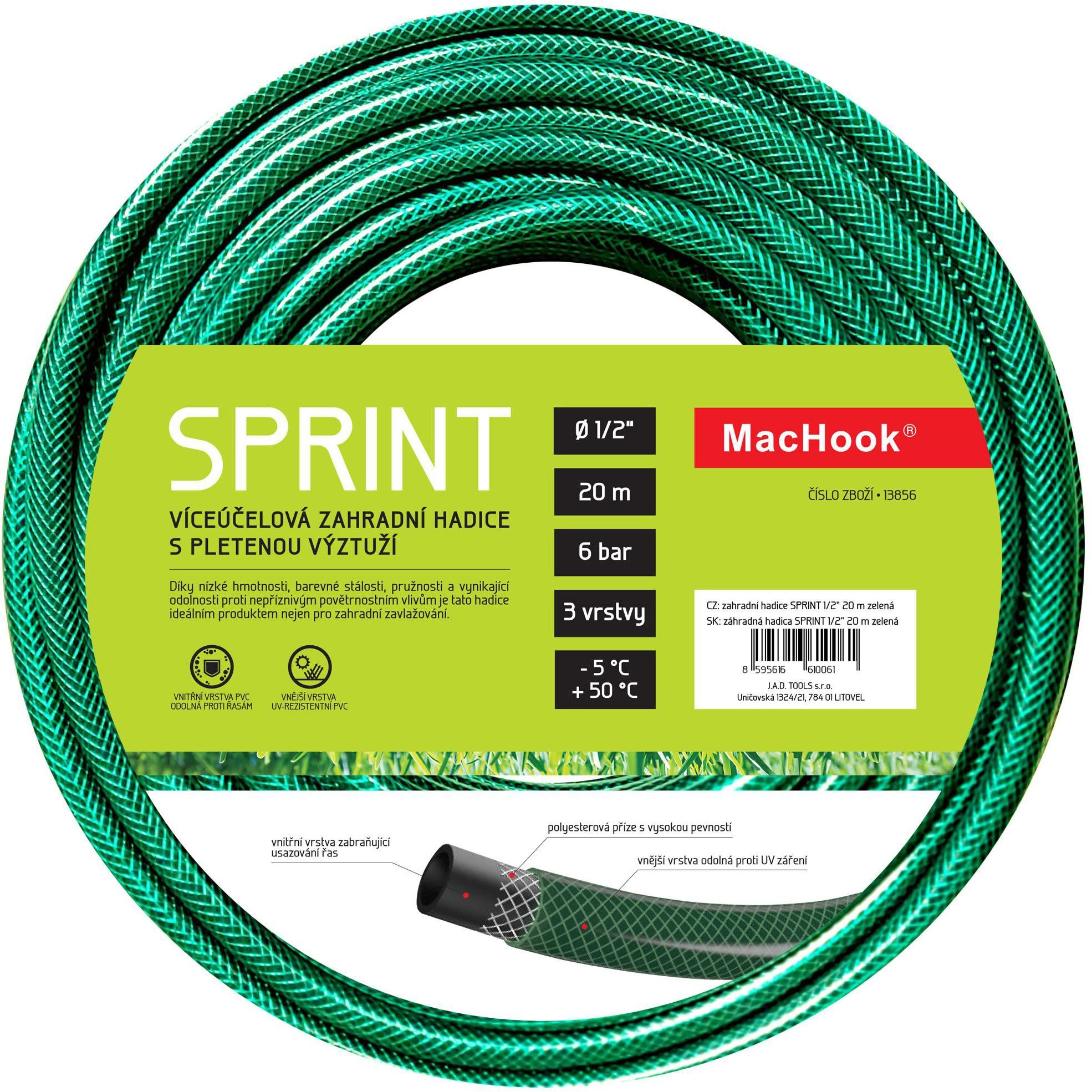 JAD TOOLS Záhradná hadica SPRINT 1/2, zelená, 20 m
