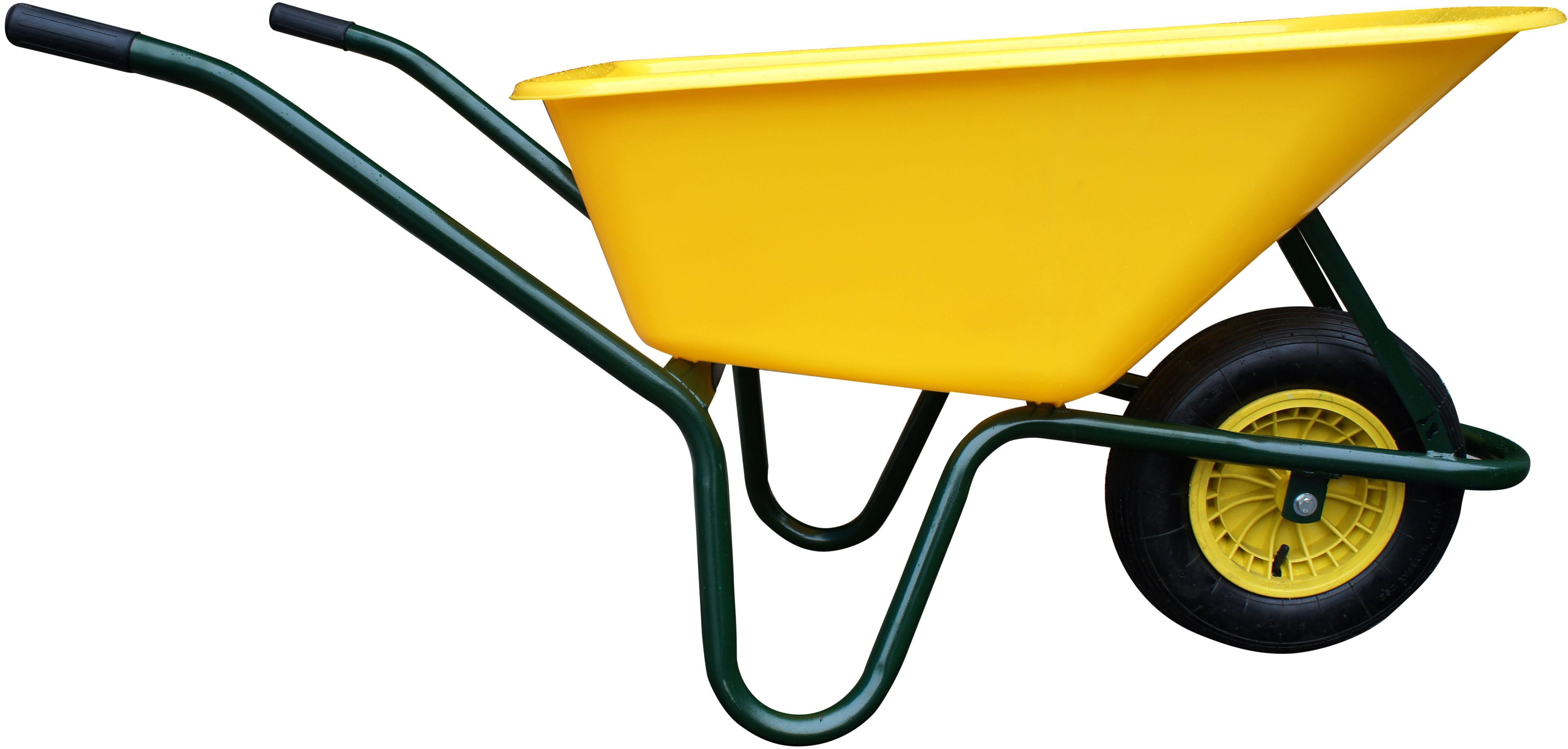 J.A.D. TOOLS Záhradný fúrik Livex 100 l, zelený rám, žltý