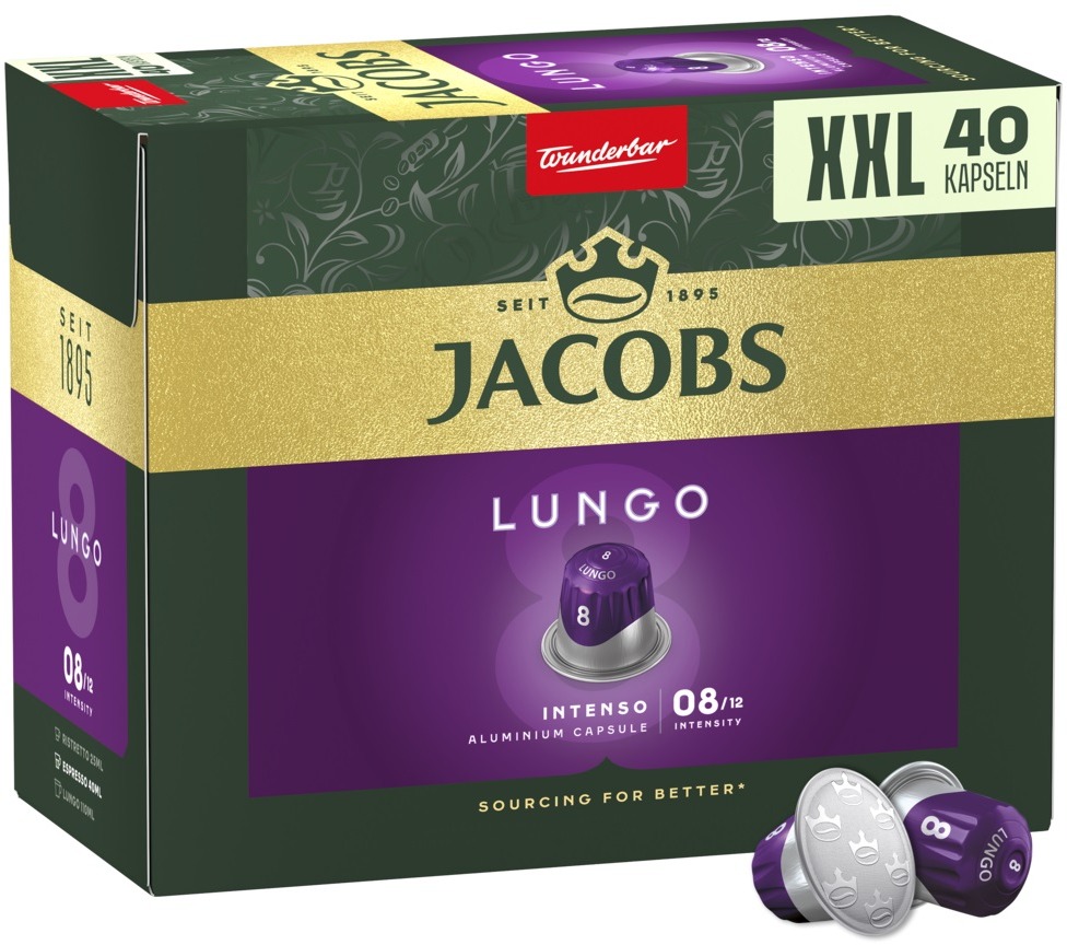 Jacobs Lungo intenzita 8, 40 ks kapsúl