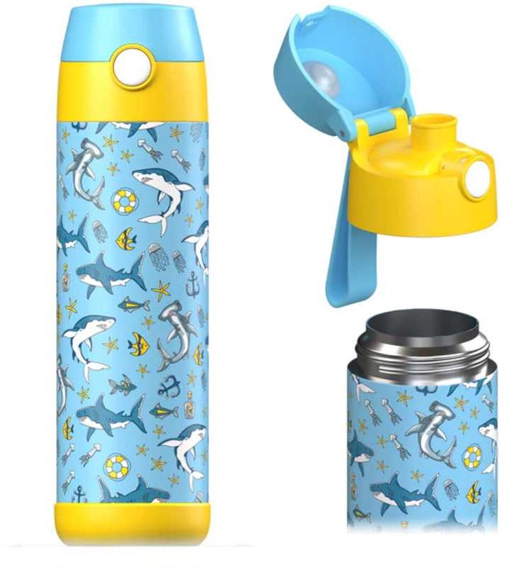 Jarlson Detská nerezová termofľaša MALI Žraloky 500 ml