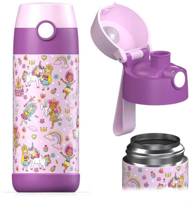 Jarlson Detská nerezová termofľaša na pitie MALI Princezná 350 ml