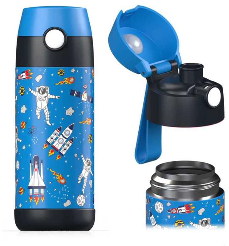 Jarlson Detská nerezová termofľaša na pitie MALI Vesmír 350 ml