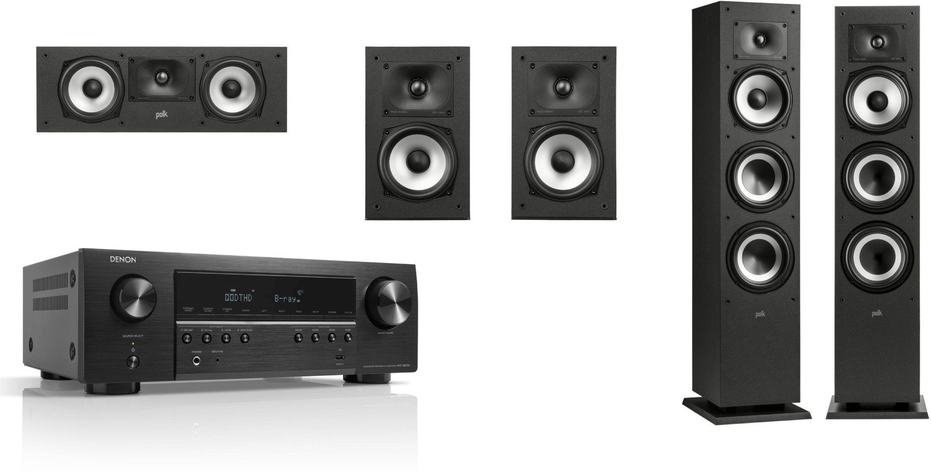 Denon AVC-S670H čierny + Polk MXT60/MXT30C/MXT15