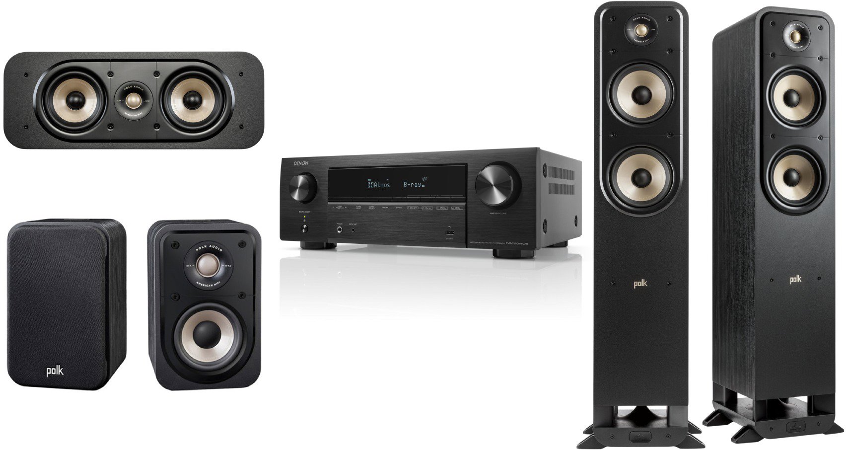 Denón AVR-X1800H DAB čierny + Polk ES55/ES30/ES10