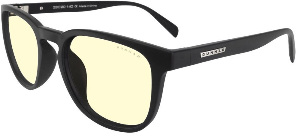 GUNNAR OAKLAND ONYX, čierne obrúčky, jantárové sklá