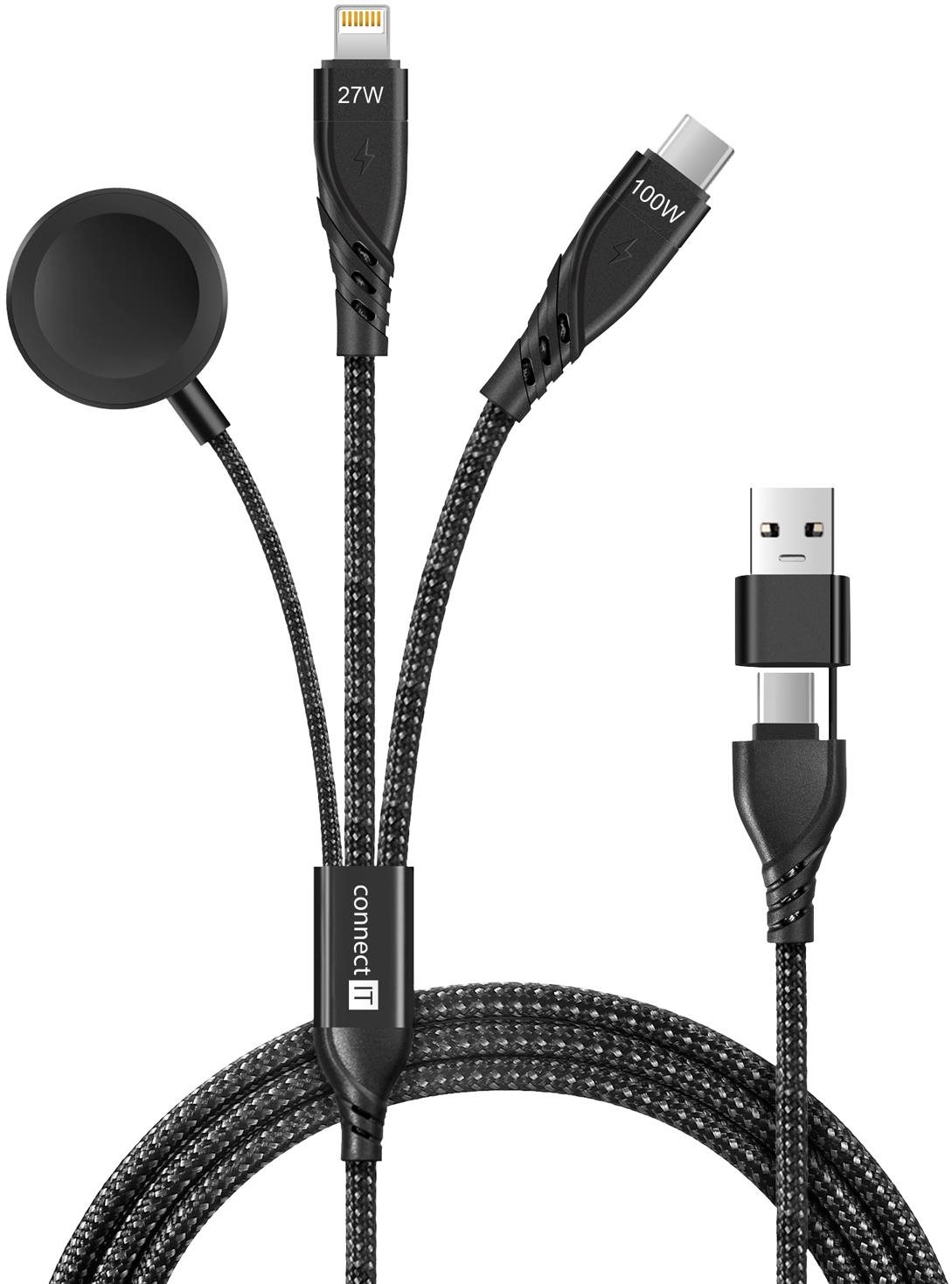 CONNECT IT Wirez 6 in 1, 1,25 m, čierny