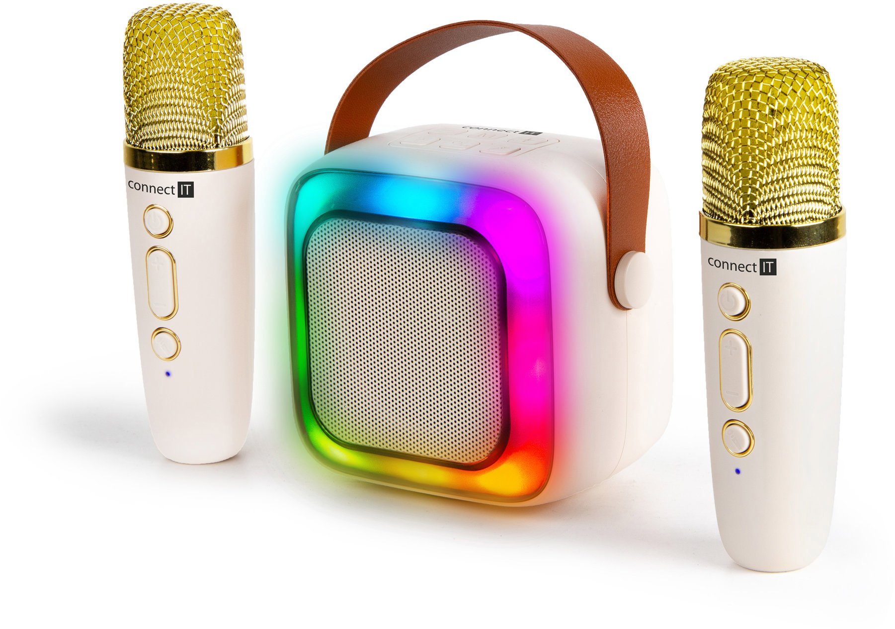 CONNECT IT 2Mic Karaoke + 2× mikrofón BÉŽOVÝ