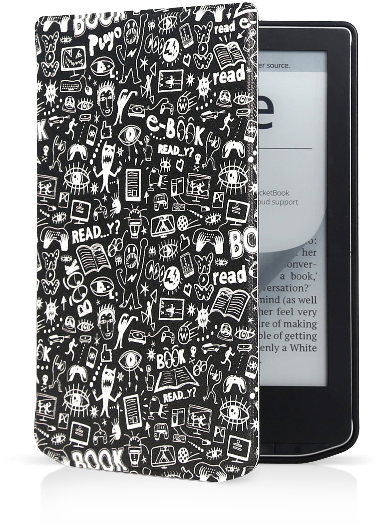 CONNECT IT puzdro na PocketBook 629/634, Doodle čierne